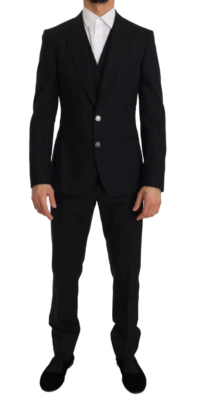 Blue Wool SICILIA Slim Fit 3 Piece Suit