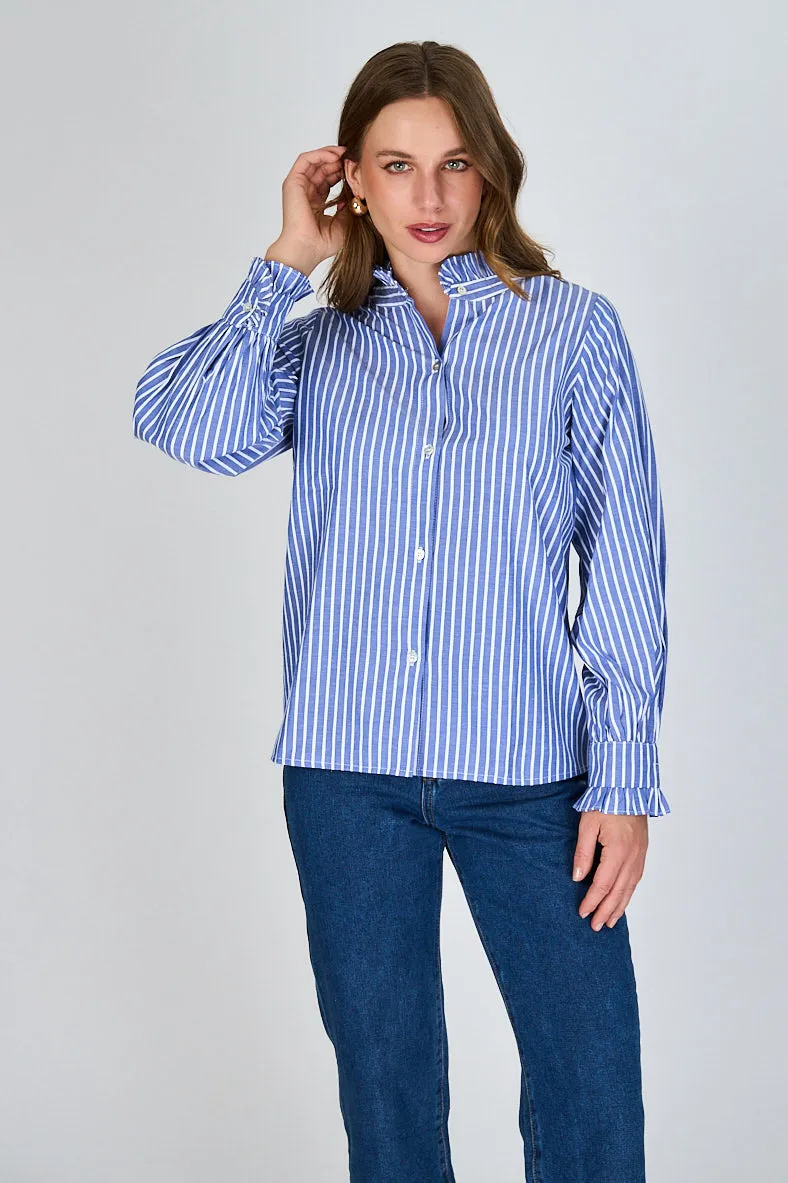 Blusa con Líneas y Vuelos Martina Eclipse