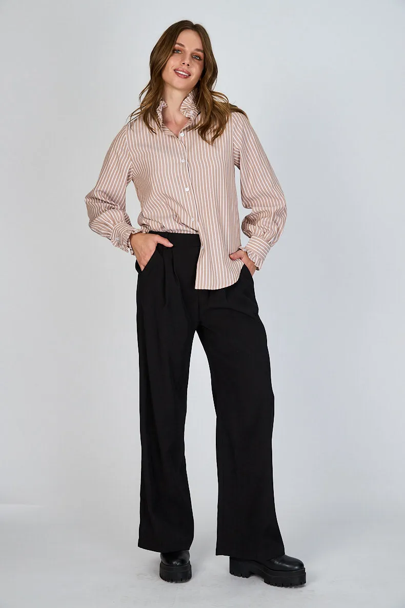 Blusa con Líneas y Vuelos Martina Eclipse