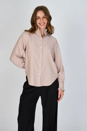 Blusa con Líneas y Vuelos Martina Eclipse