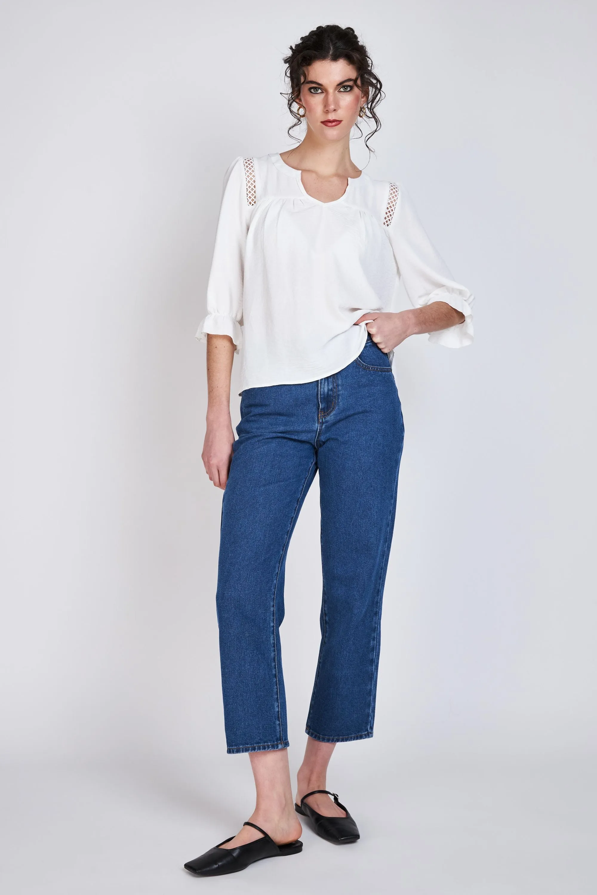 Blusa Detalle Macramé Claudia Blanco Woman by Eclipse