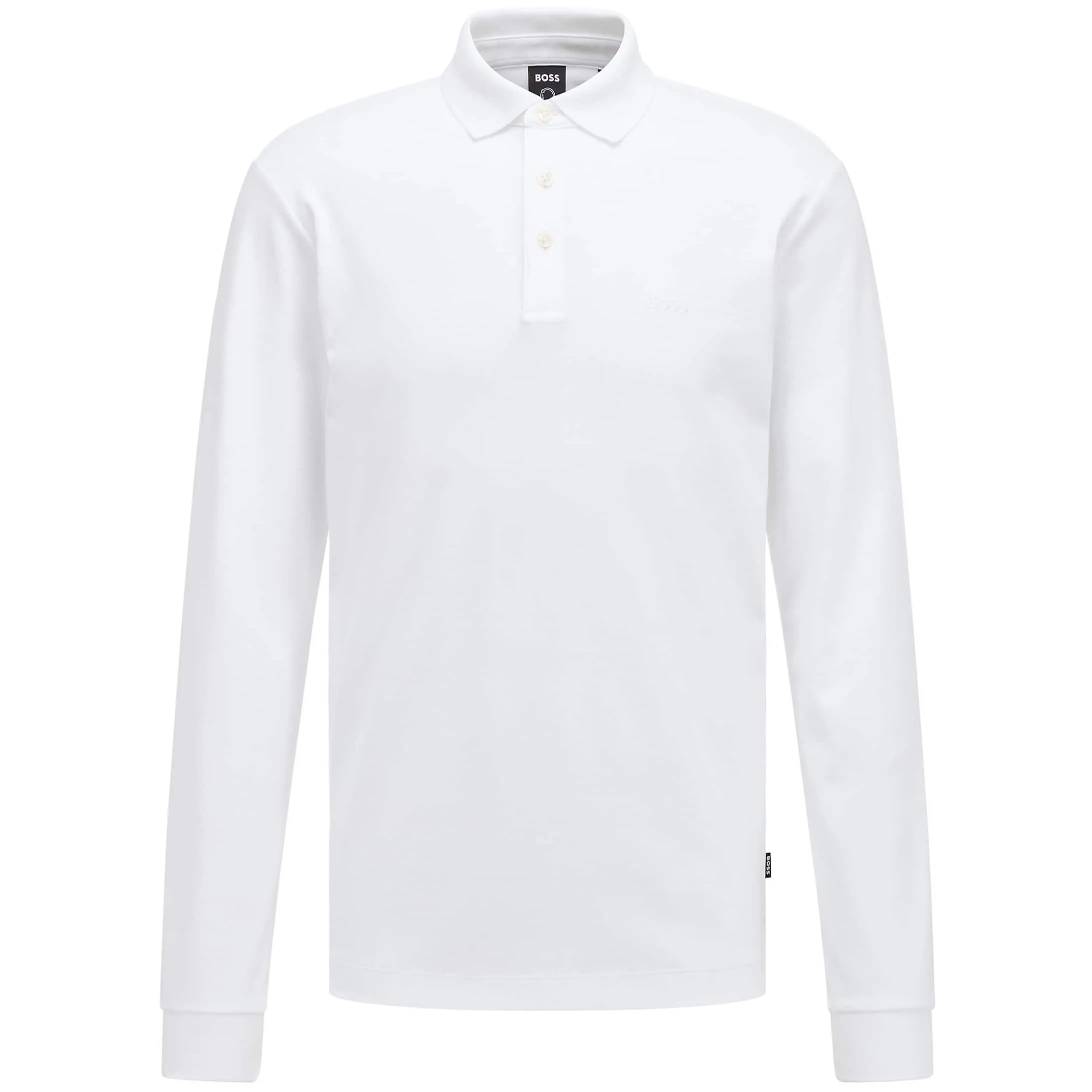 BOSS PADO 30 INTERLOCK-COTTON LONG SLEEVE POLO SHIRT