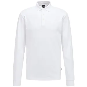 BOSS PADO 30 INTERLOCK-COTTON LONG SLEEVE POLO SHIRT