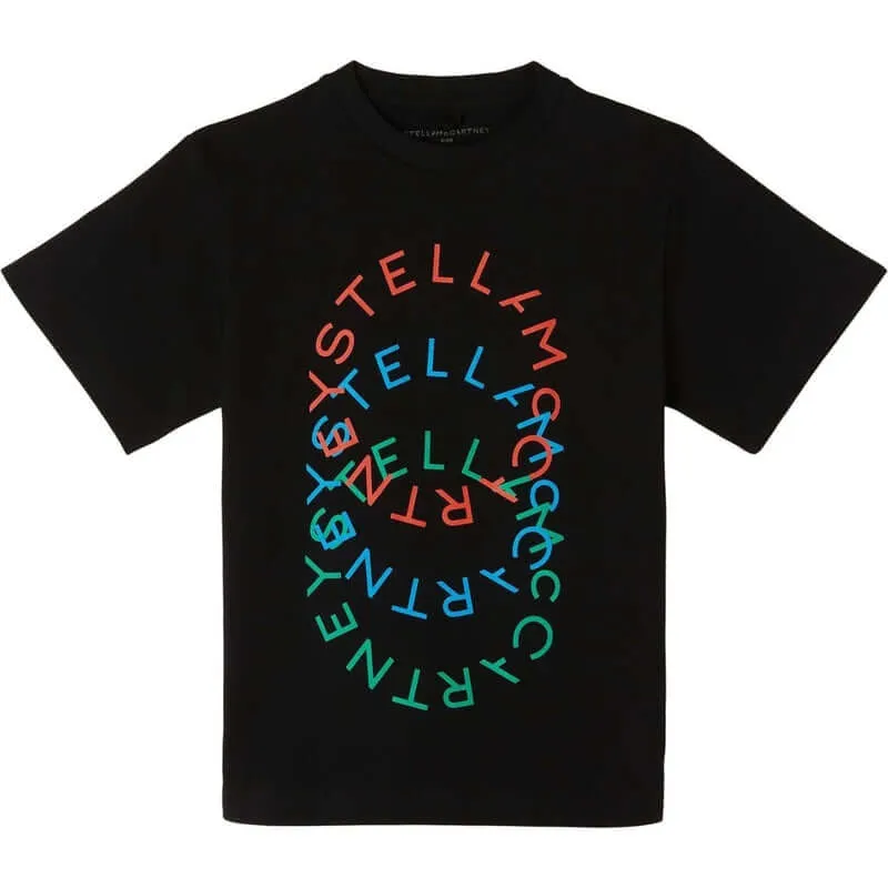 Boys Black Cotton Logo T-Shirt