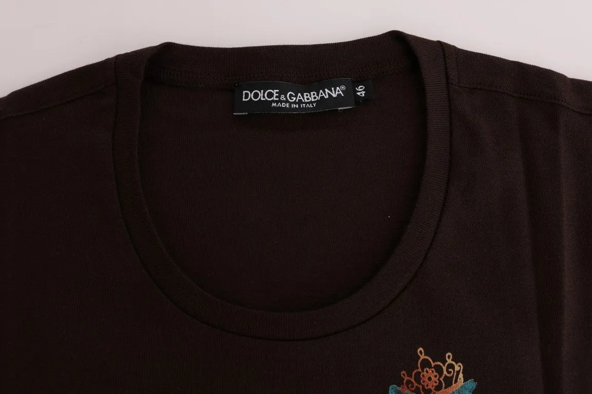 Brown Cotton 2015 Motive T-Shirt