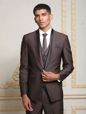 Brown Flamboyant Mens Imported Slim Fit Designer Suit