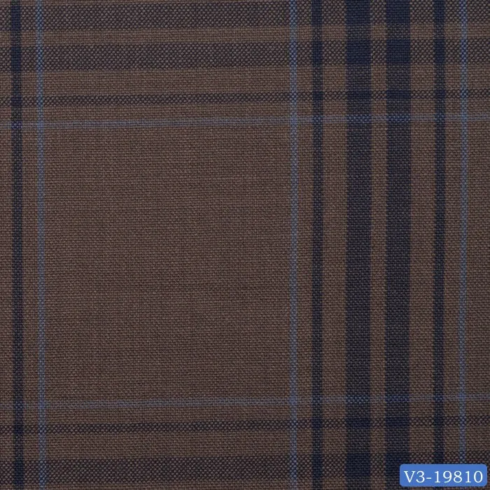 Brown with Navy Check Regular Double Breast Suit
