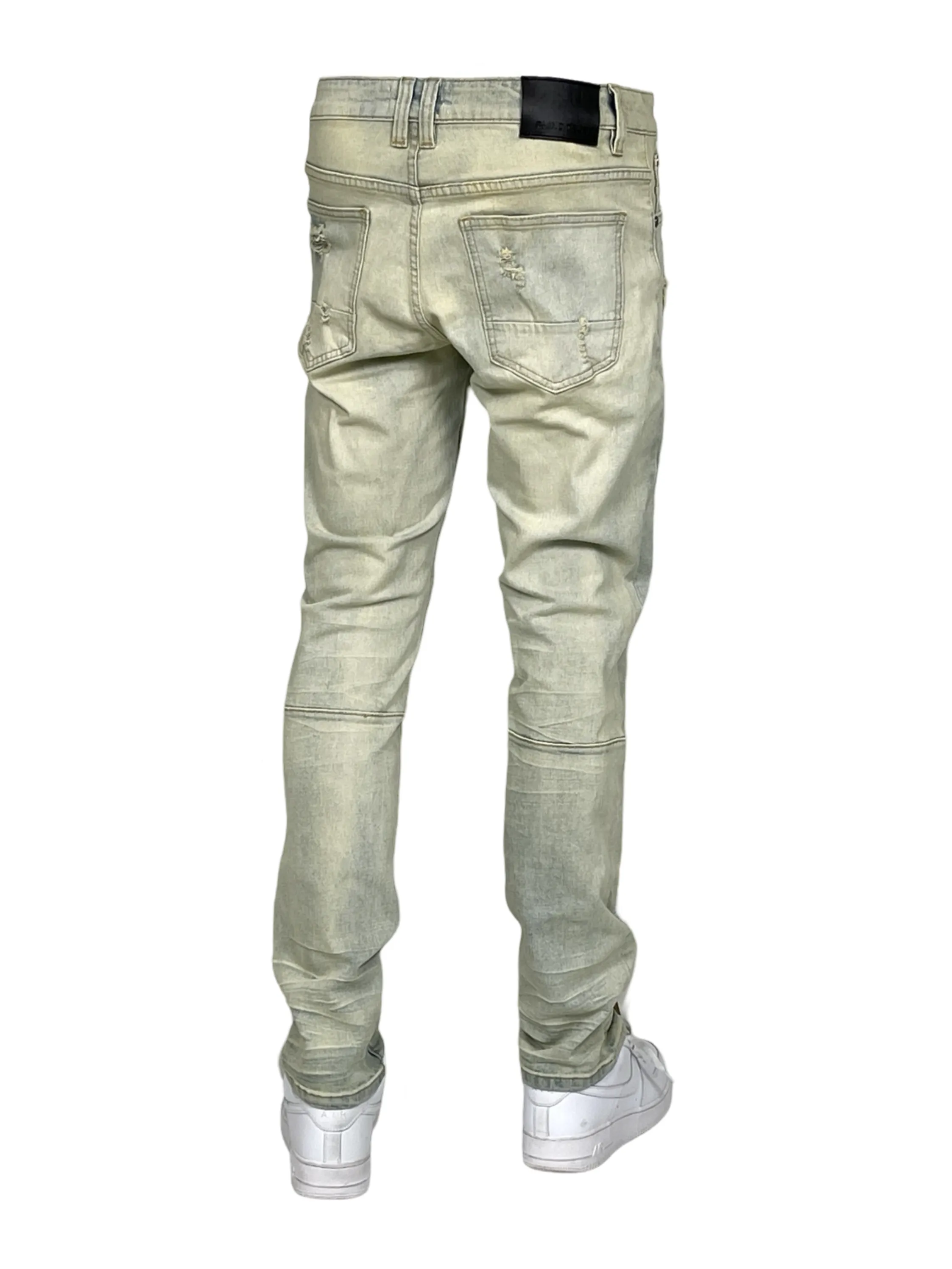 BT-BTP24035X-B&T Slim Fit Rip & Repair Jeans