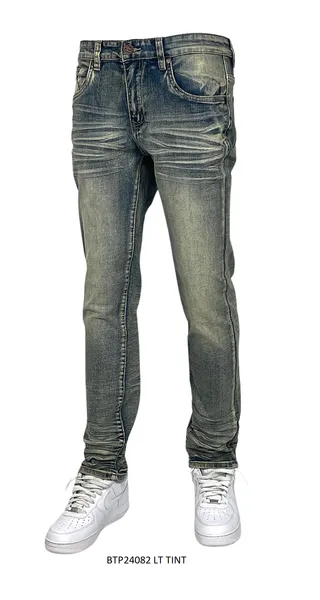 BTP24082 WASHED SLIM FIT JEANS (OPEN STOCK SIZES)