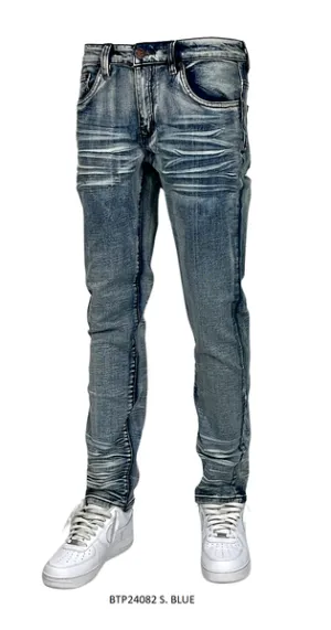 BTP24082 WASHED SLIM FIT JEANS (OPEN STOCK SIZES)