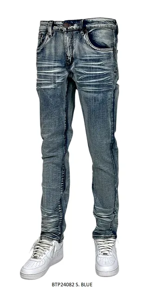 BTP24082 WASHED SLIM FIT JEANS (OPEN STOCK SIZES)
