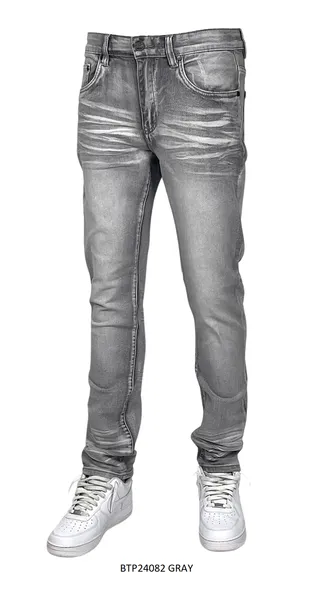 BTP24082 WASHED SLIM FIT JEANS (OPEN STOCK SIZES)