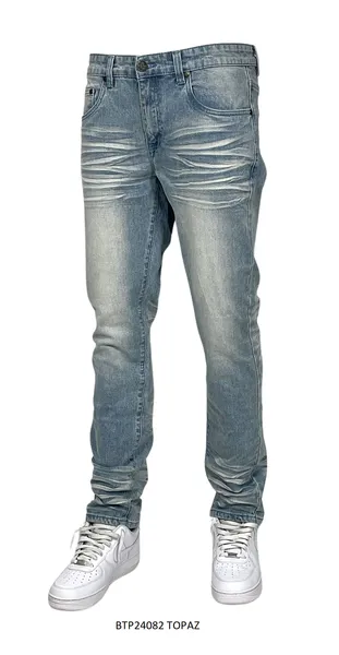 BTP24082 WASHED SLIM FIT JEANS (OPEN STOCK SIZES)