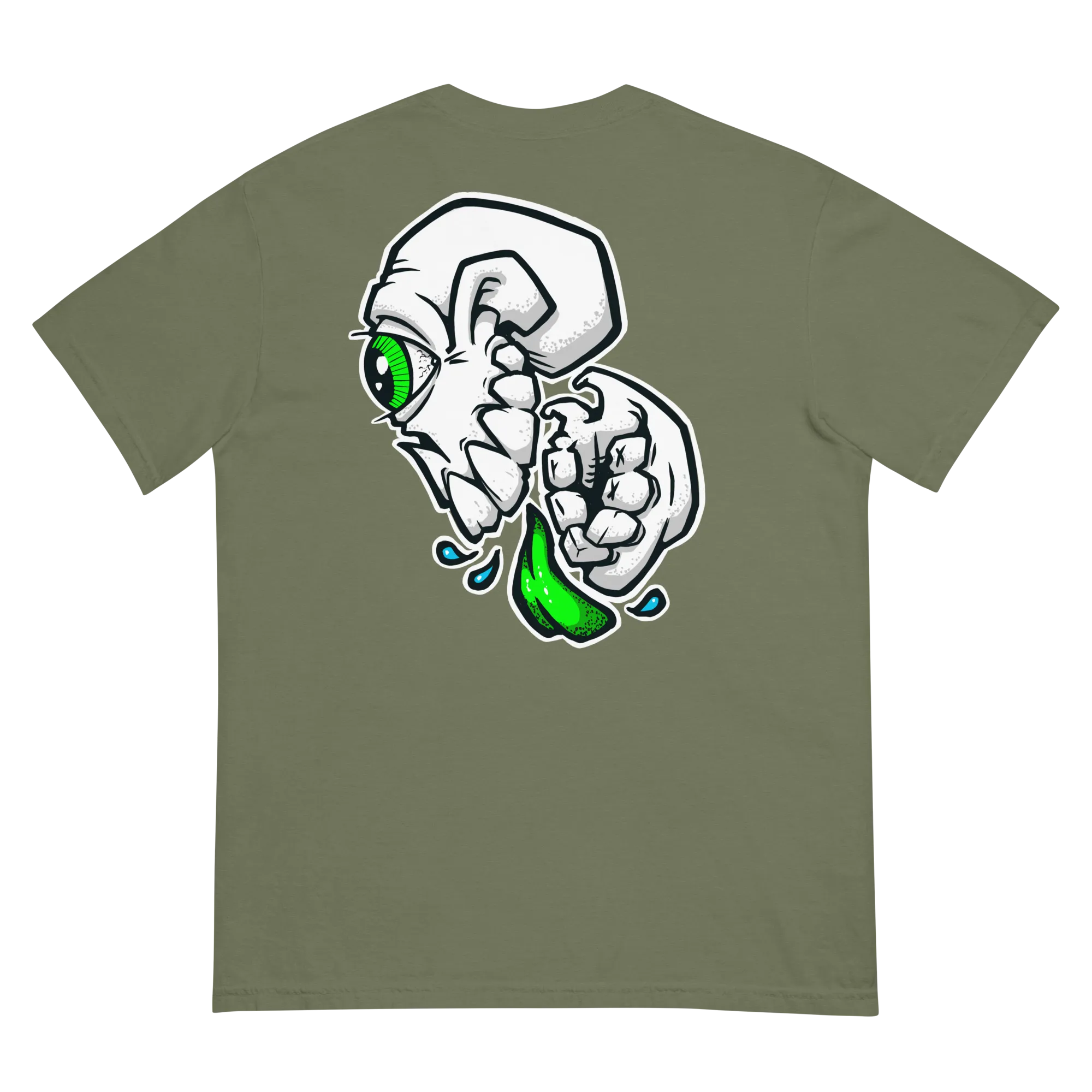 BZ Green Skull Unisex garment-dyed heavyweight t-shirt