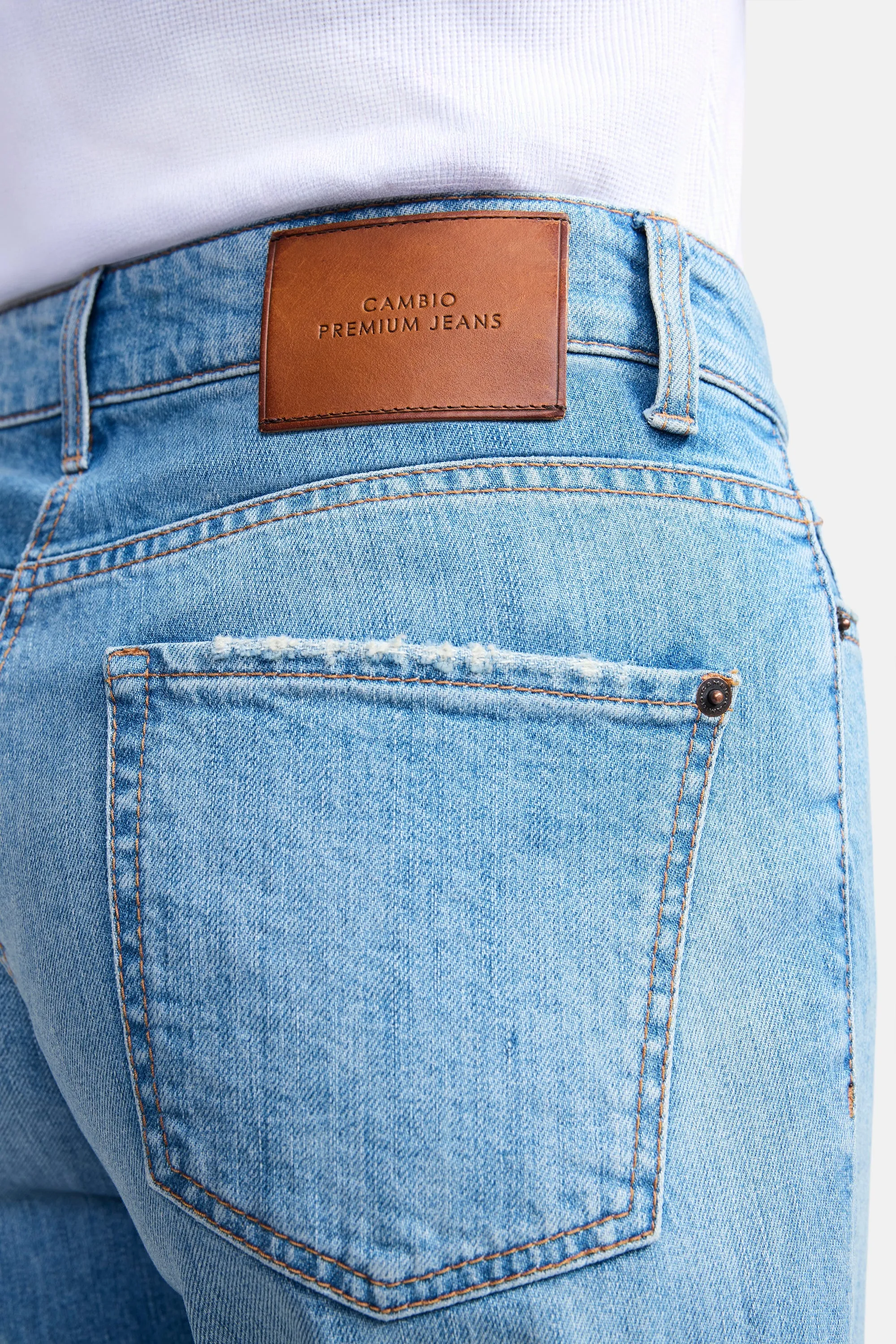 Cambio Paris straight ancle lys blå jeans med rette ben