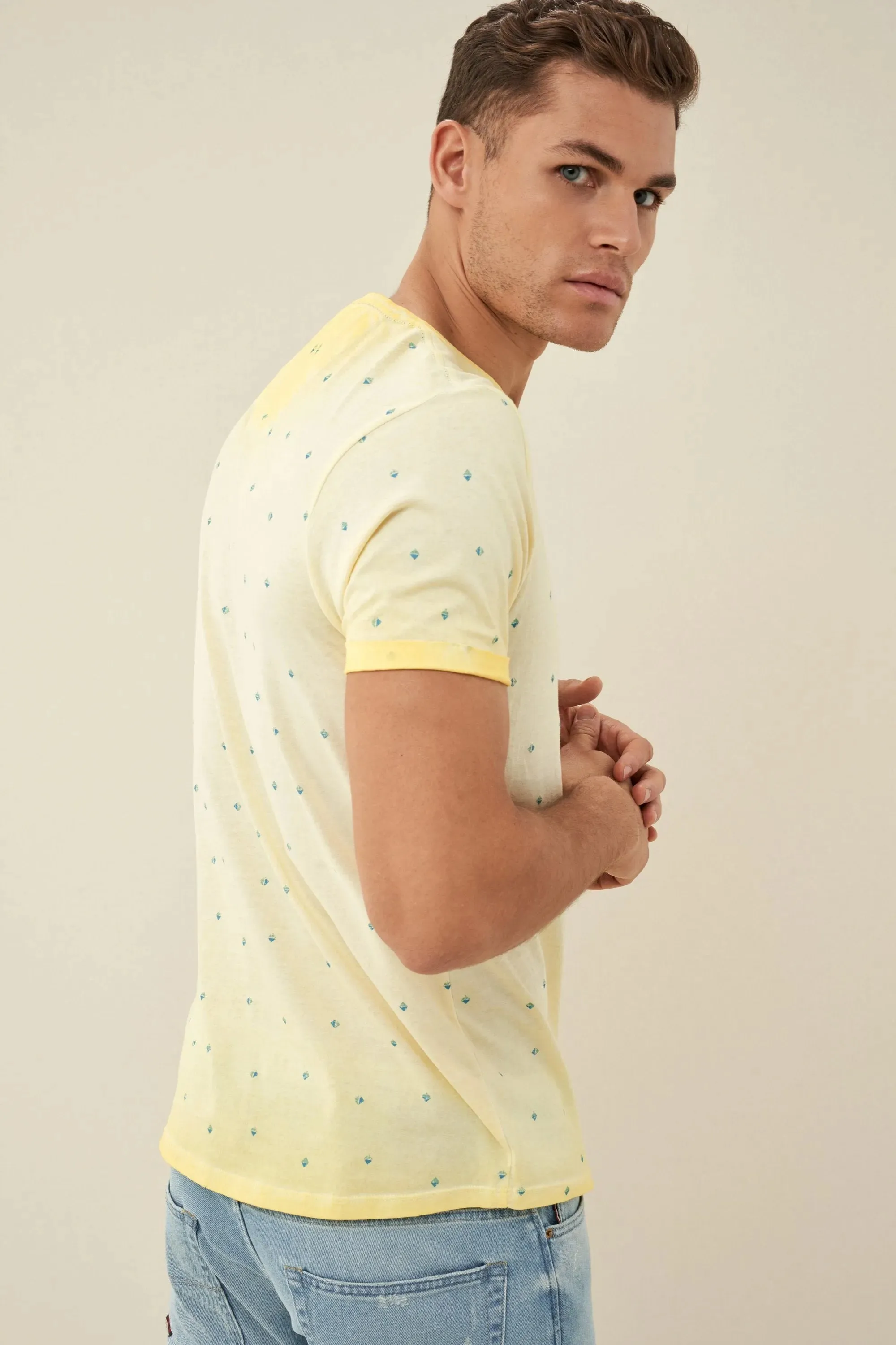 CAMISETA MICROPRINT DE ALGODÓN