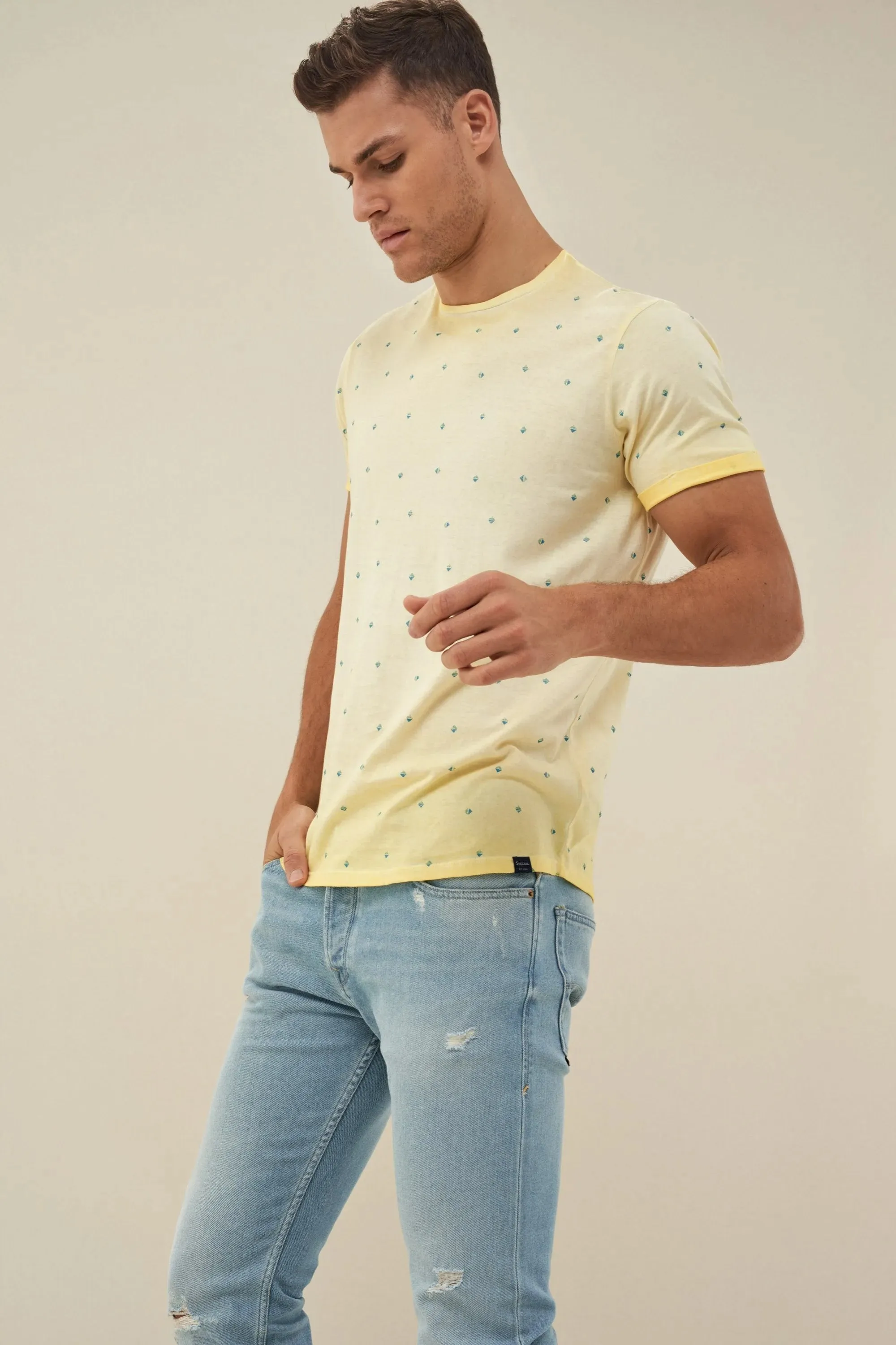 CAMISETA MICROPRINT DE ALGODÓN
