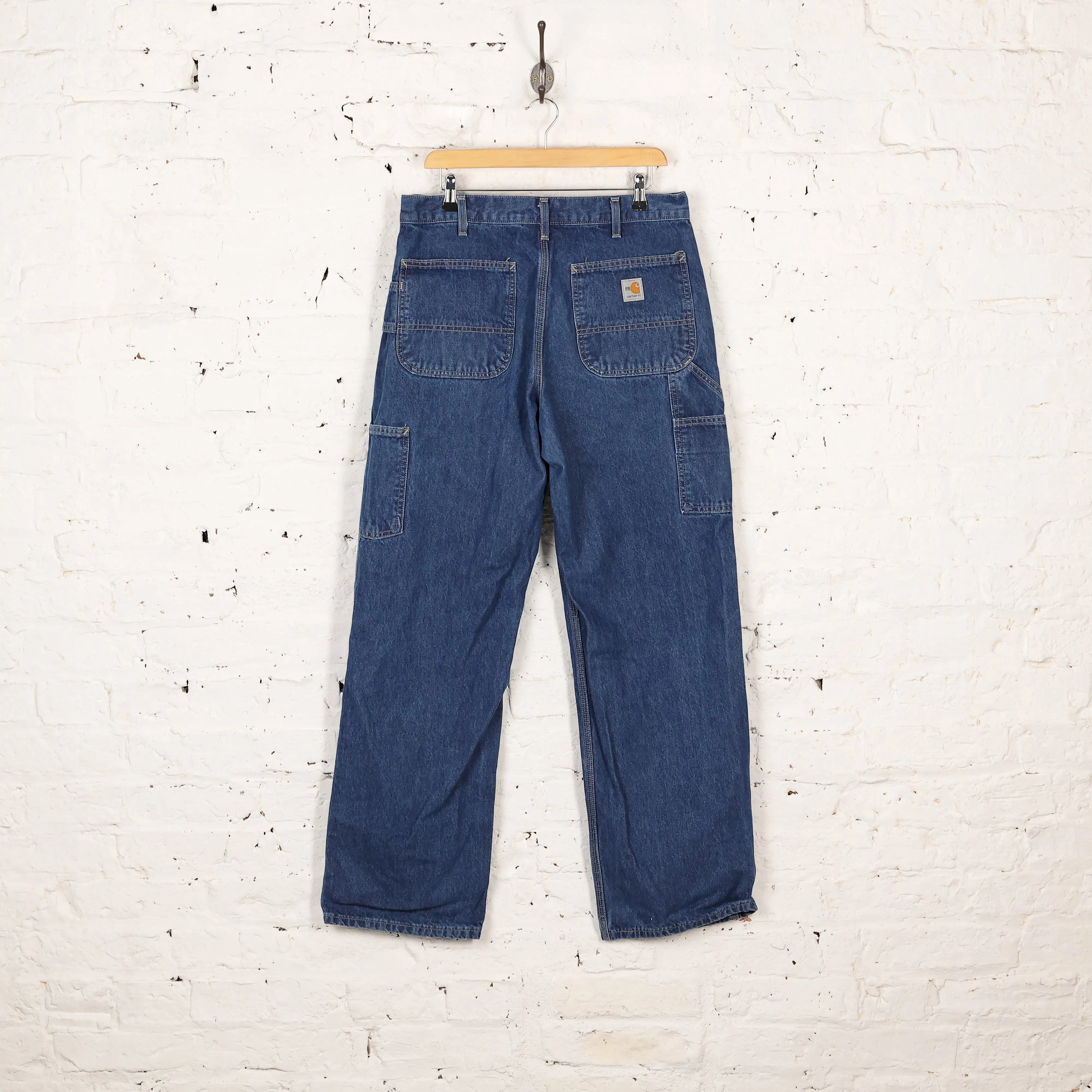 Carhartt Flame Resistant Straight Leg Work Pant Jeans - Blue - M
