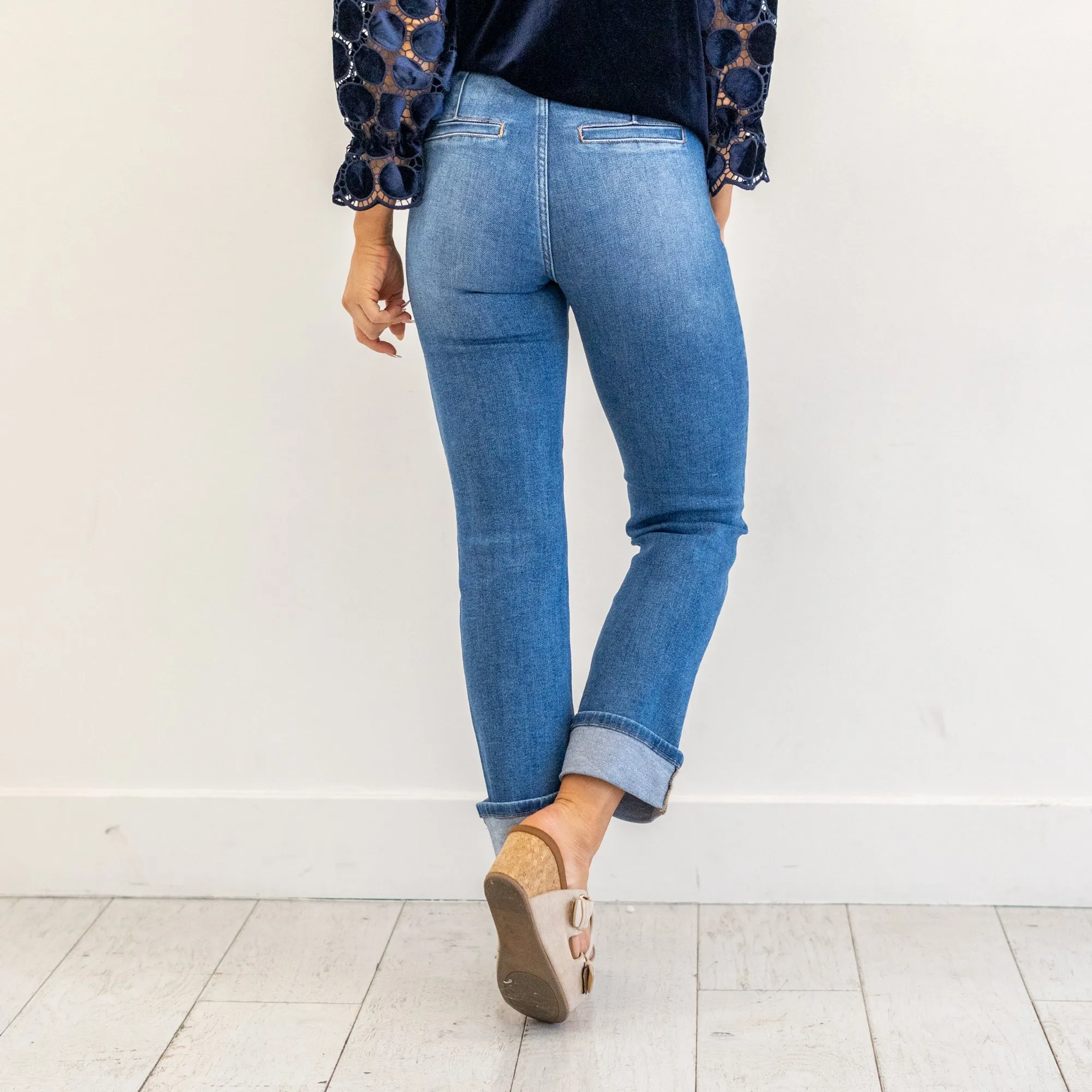 Carolina High Rise Cuffed Straight Leg