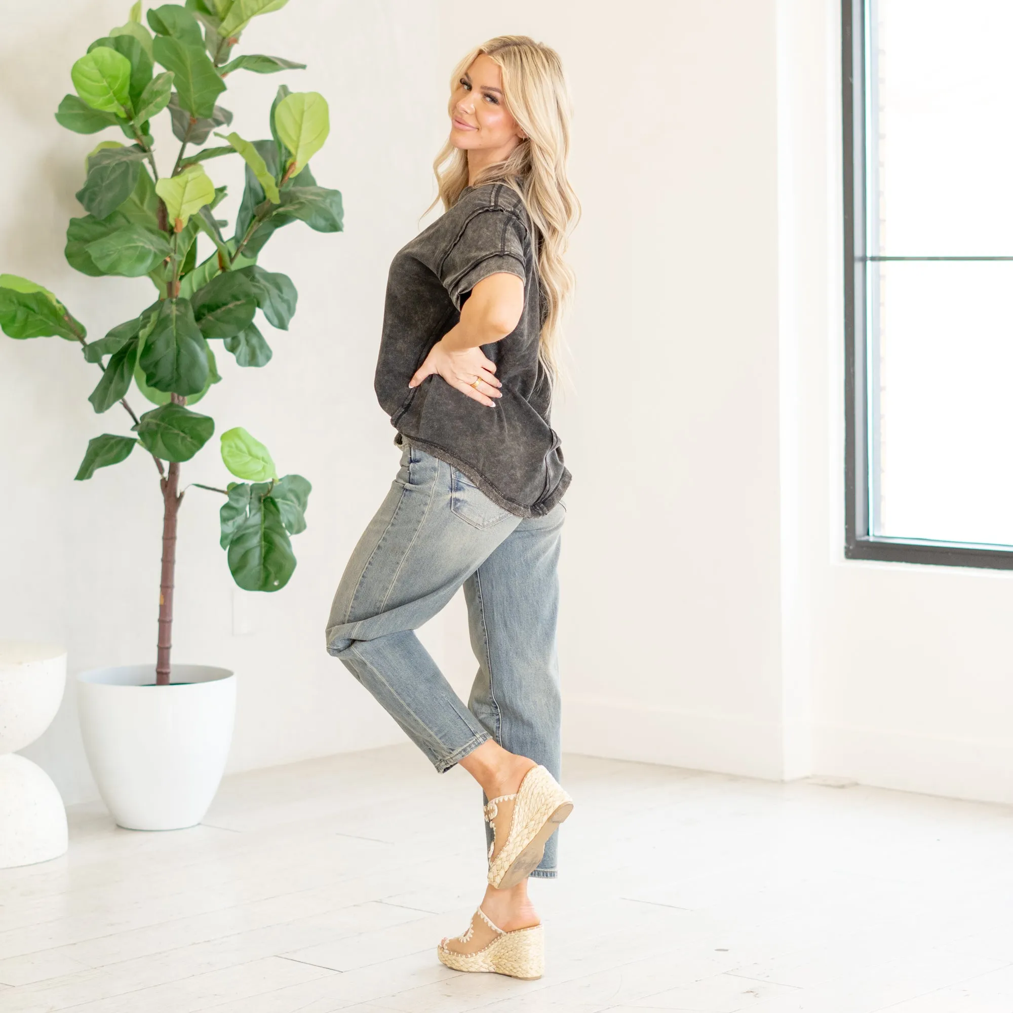 Cecilia High Rise Slim Barrel Fit