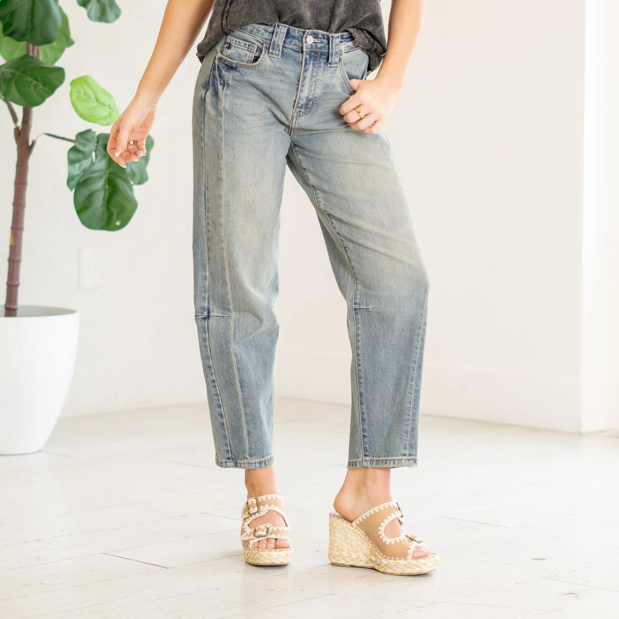 Cecilia High Rise Slim Barrel Fit