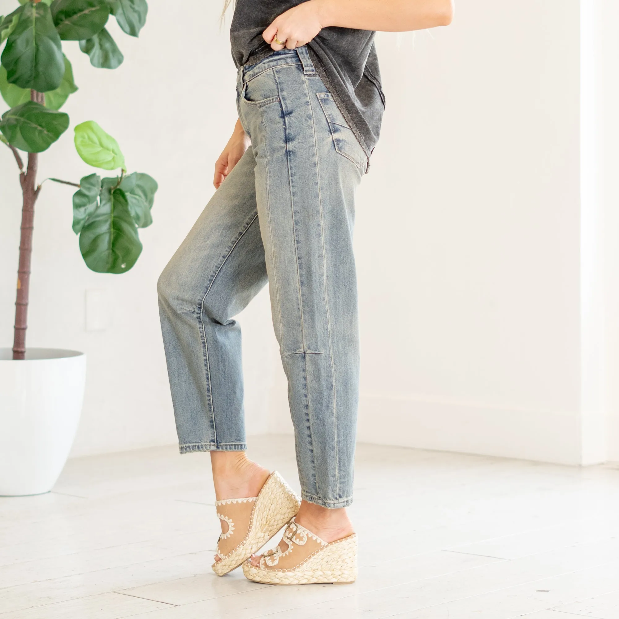 Cecilia High Rise Slim Barrel Fit