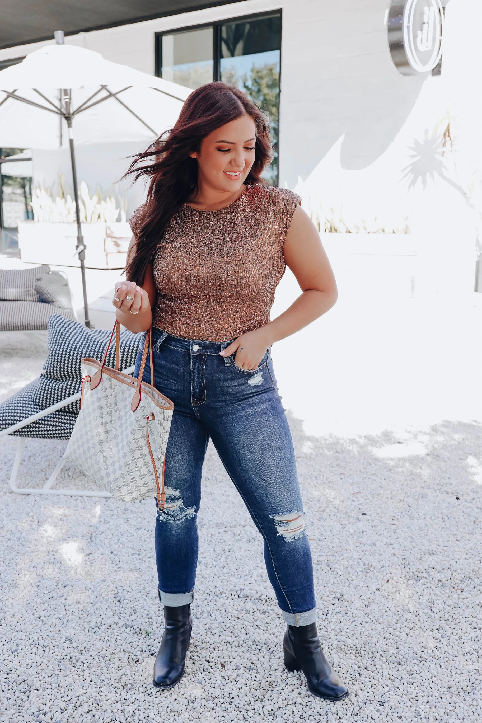 Cha-Ching Sequin Bodysuit - Gold - Final Sale