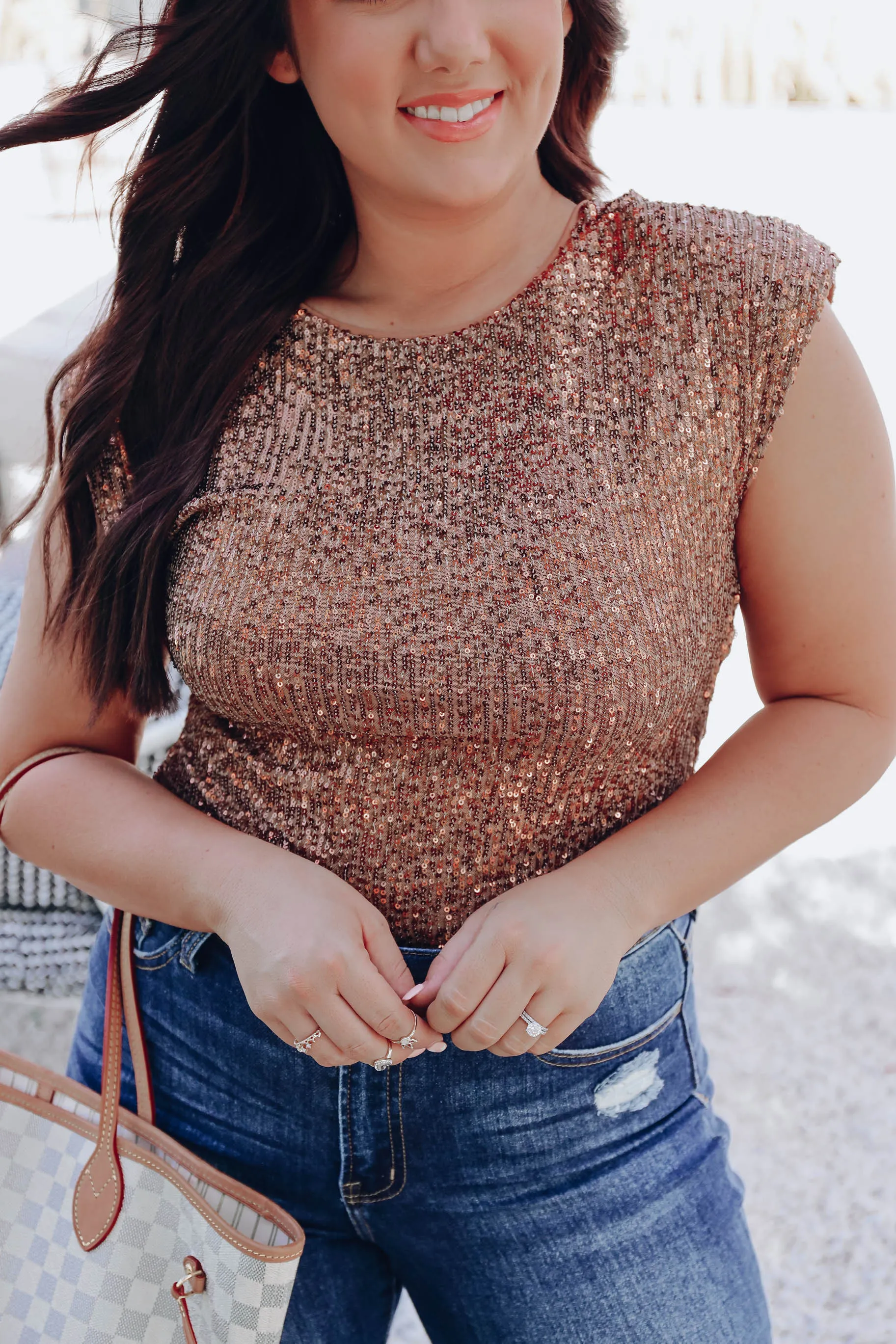 Cha-Ching Sequin Bodysuit - Gold - Final Sale