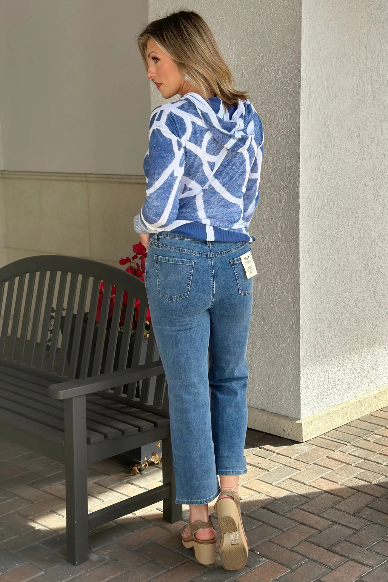 Charlie B Bree Embroidery Roll Up Cuff Jean