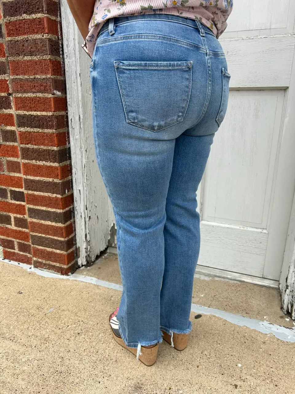Charlize Straight Leg Denim: Medium Wash