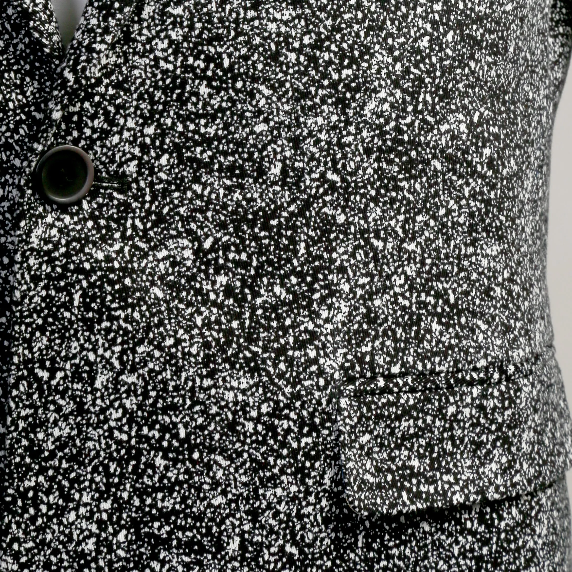Chicago Slim Fit Black & White Spotted Notch Lapel Suit