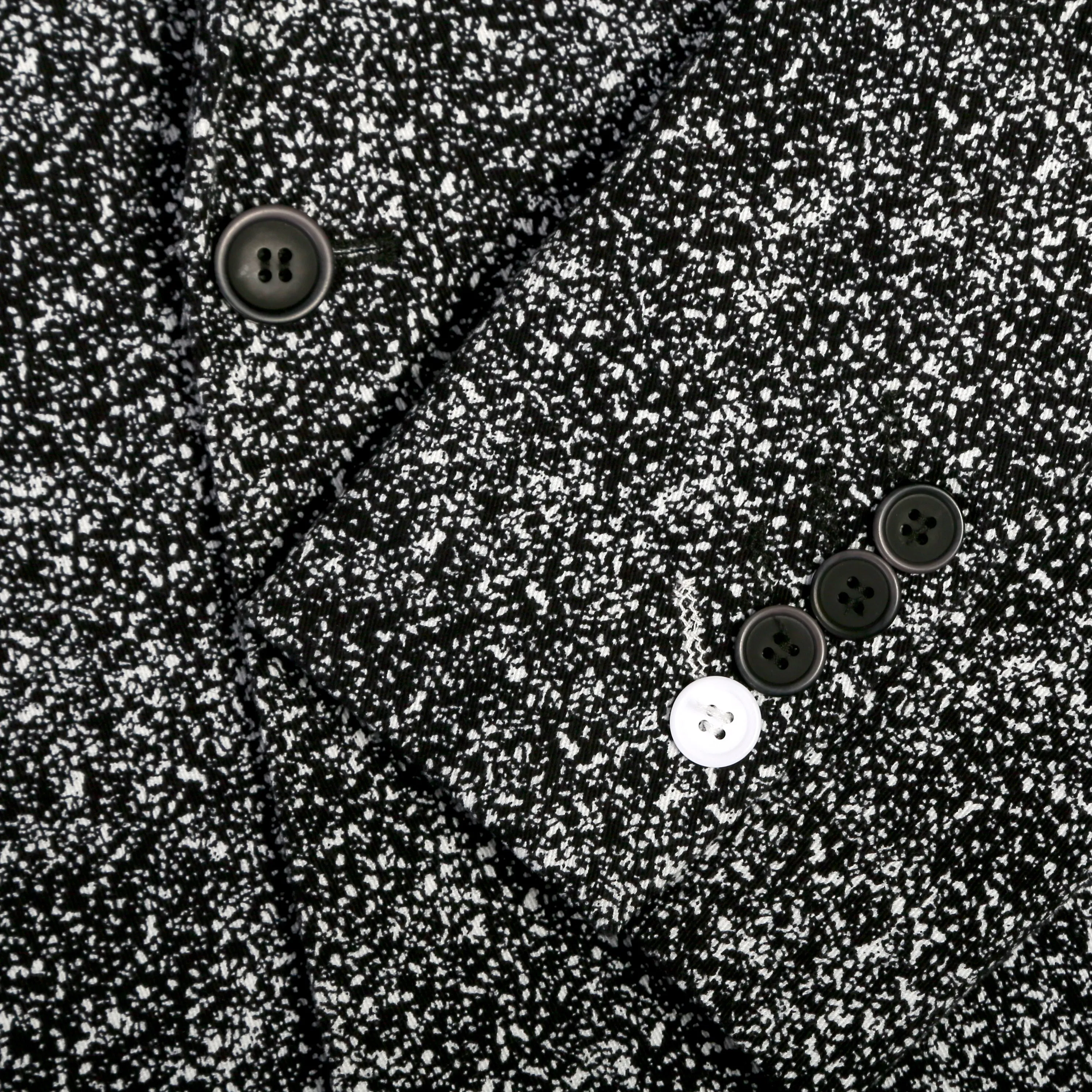 Chicago Slim Fit Black & White Spotted Notch Lapel Suit