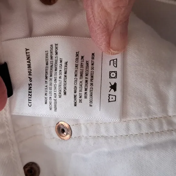 Citizens of Humanity Annabelle white Denim Shorts button up sz24 Excellent used