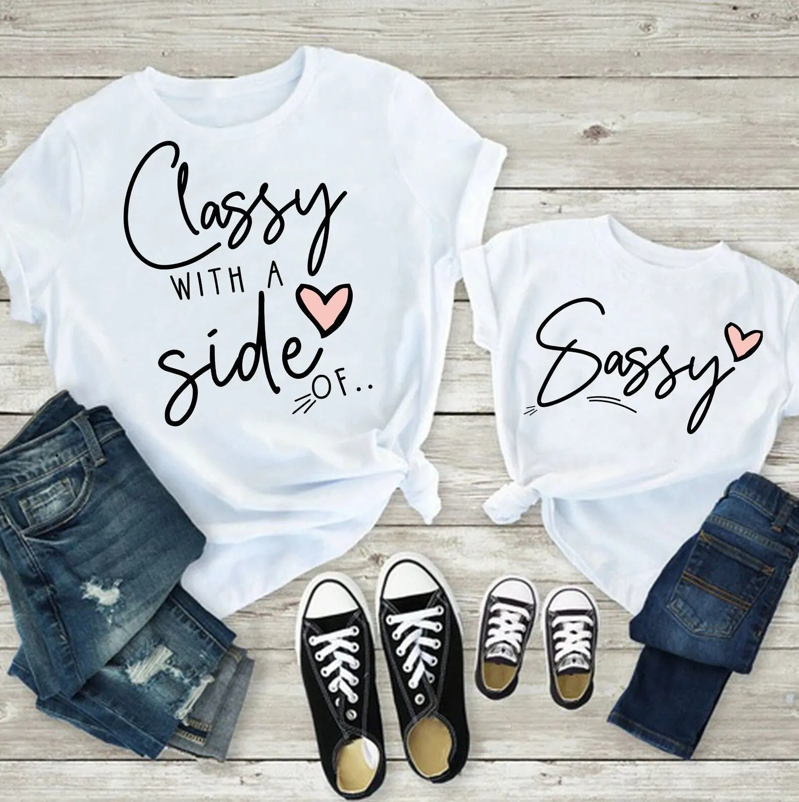 Classy with a side of Sassy White T-shirts