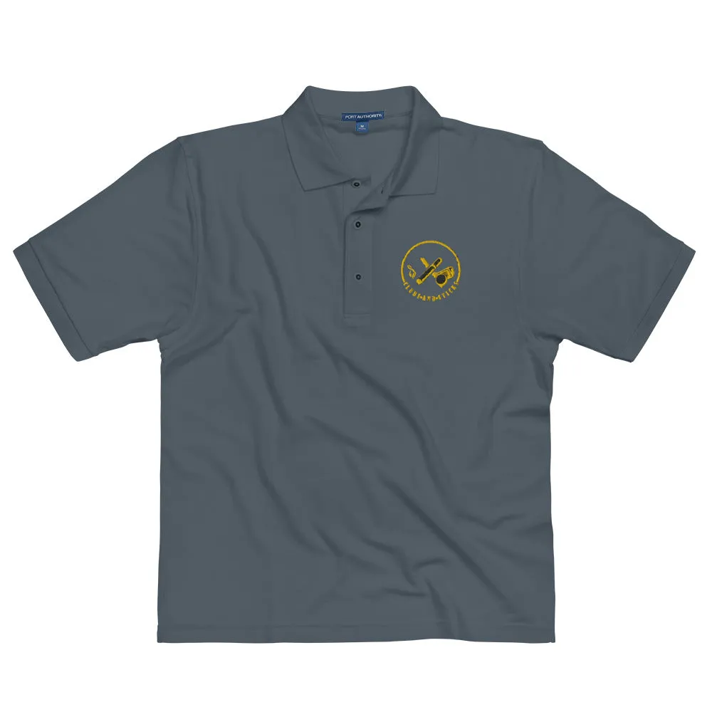 Clubs and Sticks Men's Premium Embroidered Polo - Yellow