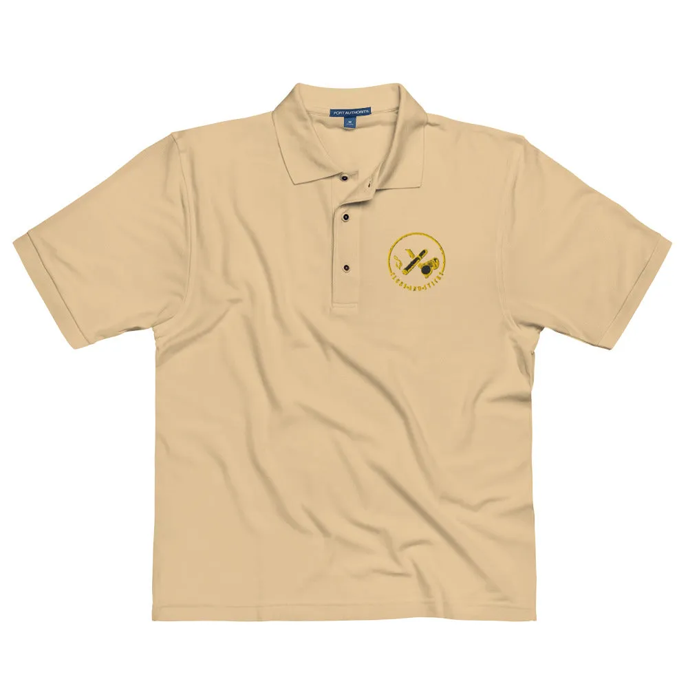 Clubs and Sticks Men's Premium Embroidered Polo - Yellow
