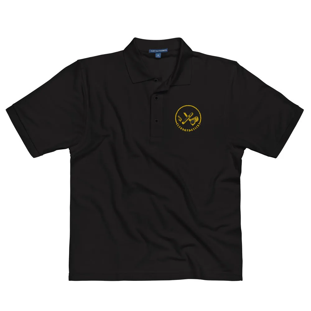Clubs and Sticks Men's Premium Embroidered Polo - Yellow