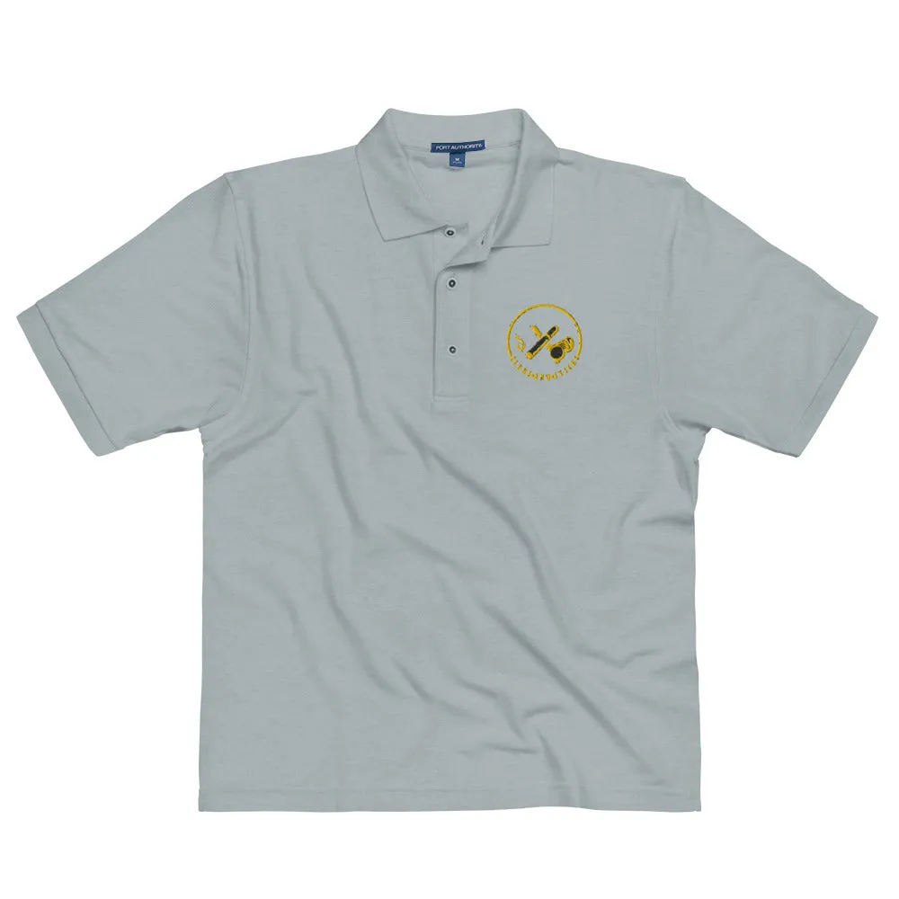 Clubs and Sticks Men's Premium Embroidered Polo - Yellow