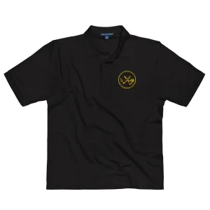 Clubs and Sticks Men's Premium Embroidered Polo - Yellow
