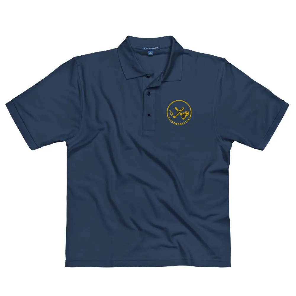 Clubs and Sticks Men's Premium Embroidered Polo - Yellow