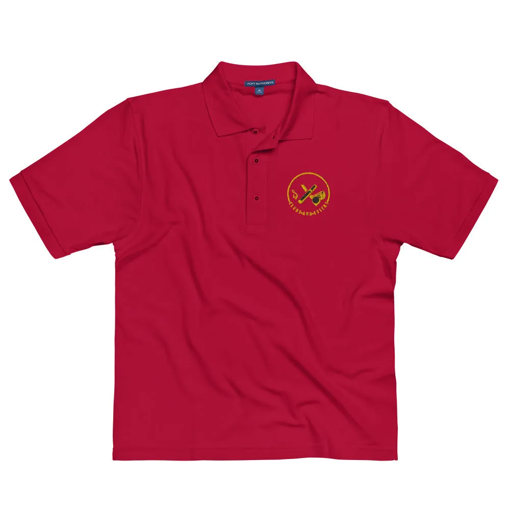 Clubs and Sticks Men's Premium Embroidered Polo - Yellow