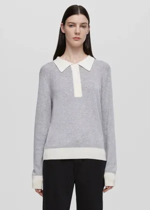 Color Block Polo (Grey with Vintage White)