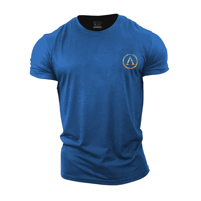 Colorful Spartan Shield Cotton T-Shirt