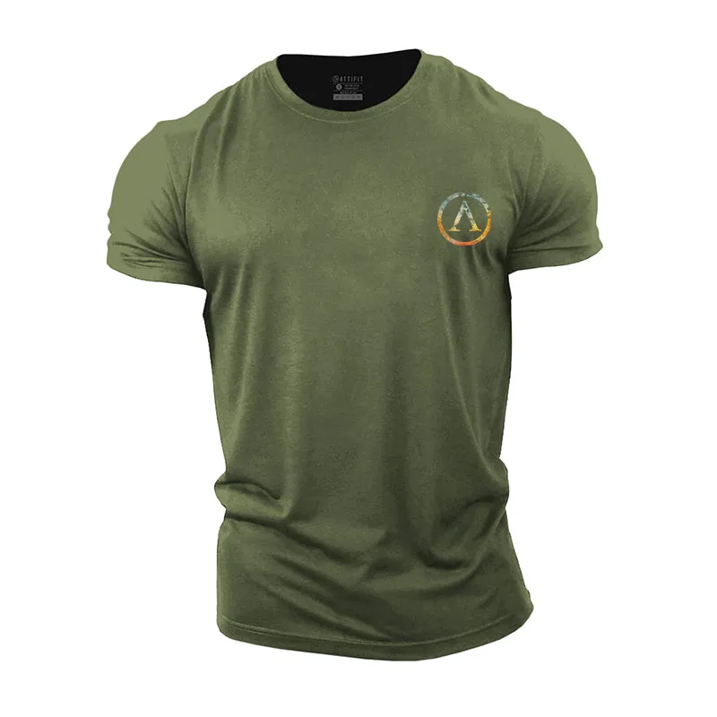 Colorful Spartan Shield Cotton T-Shirt