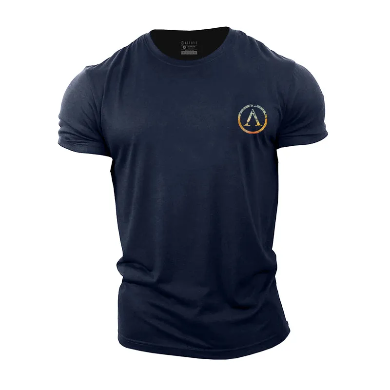 Colorful Spartan Shield Cotton T-Shirt