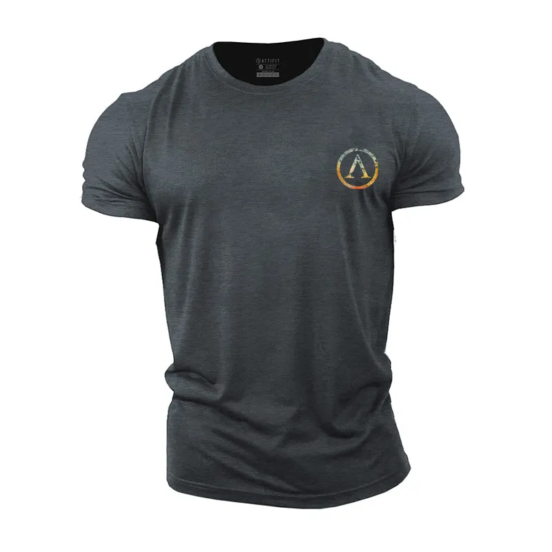 Colorful Spartan Shield Cotton T-Shirt