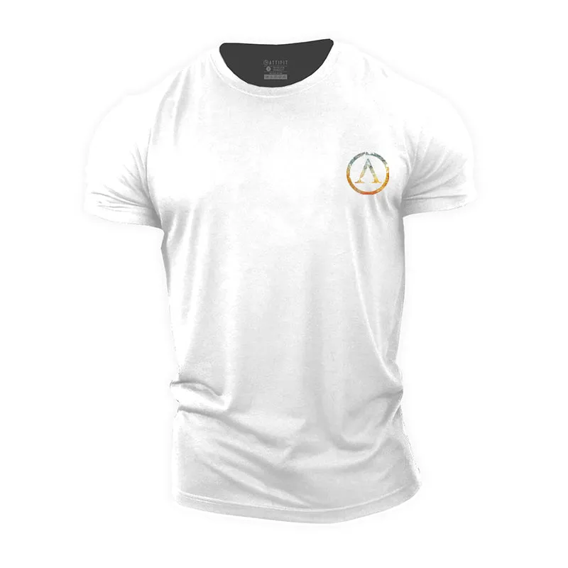 Colorful Spartan Shield Cotton T-Shirt
