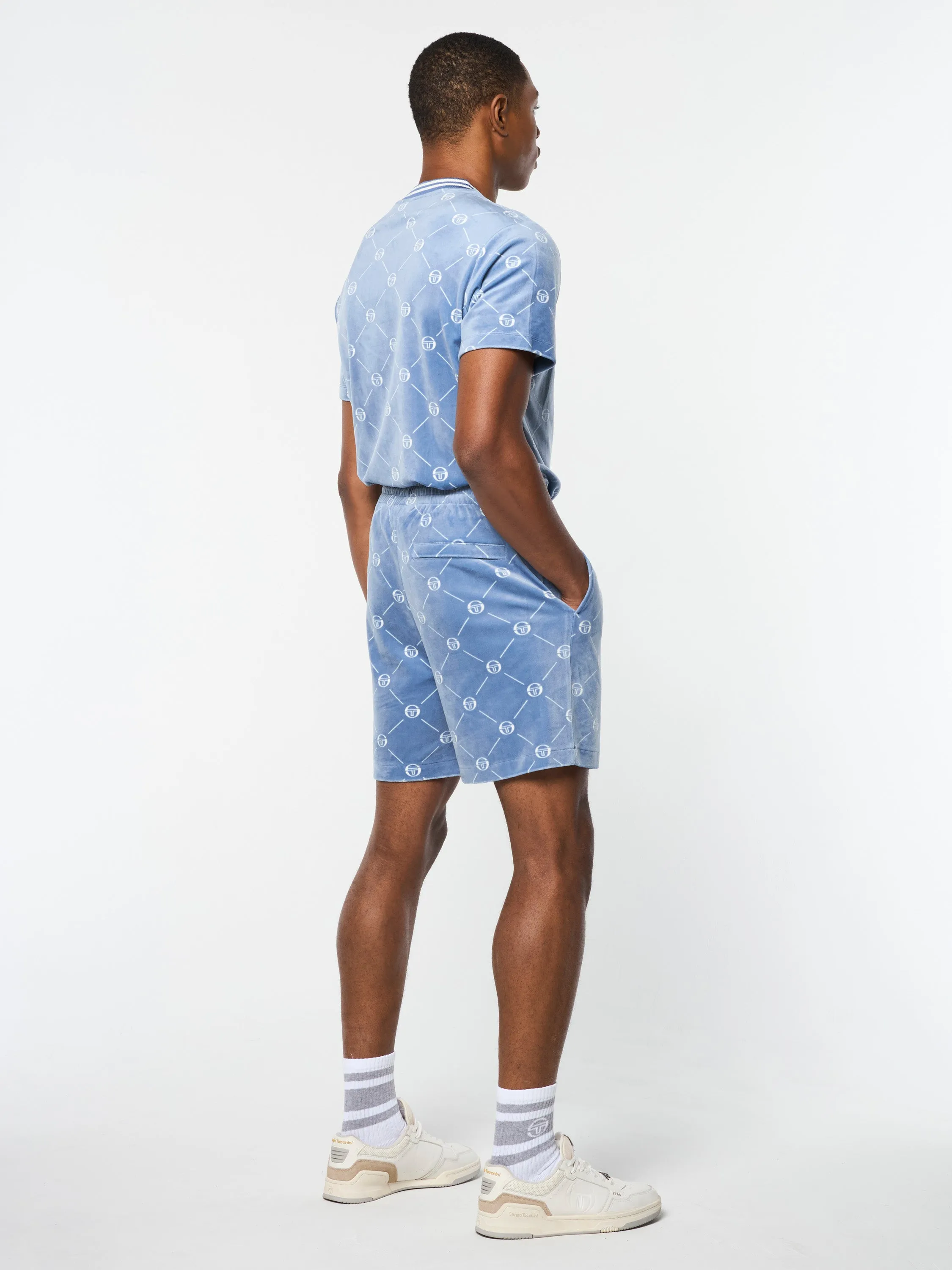 Cosimo Velour Short- Faded Denim