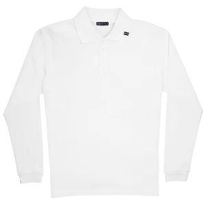 Cotton Polo - Long Sleeve - White