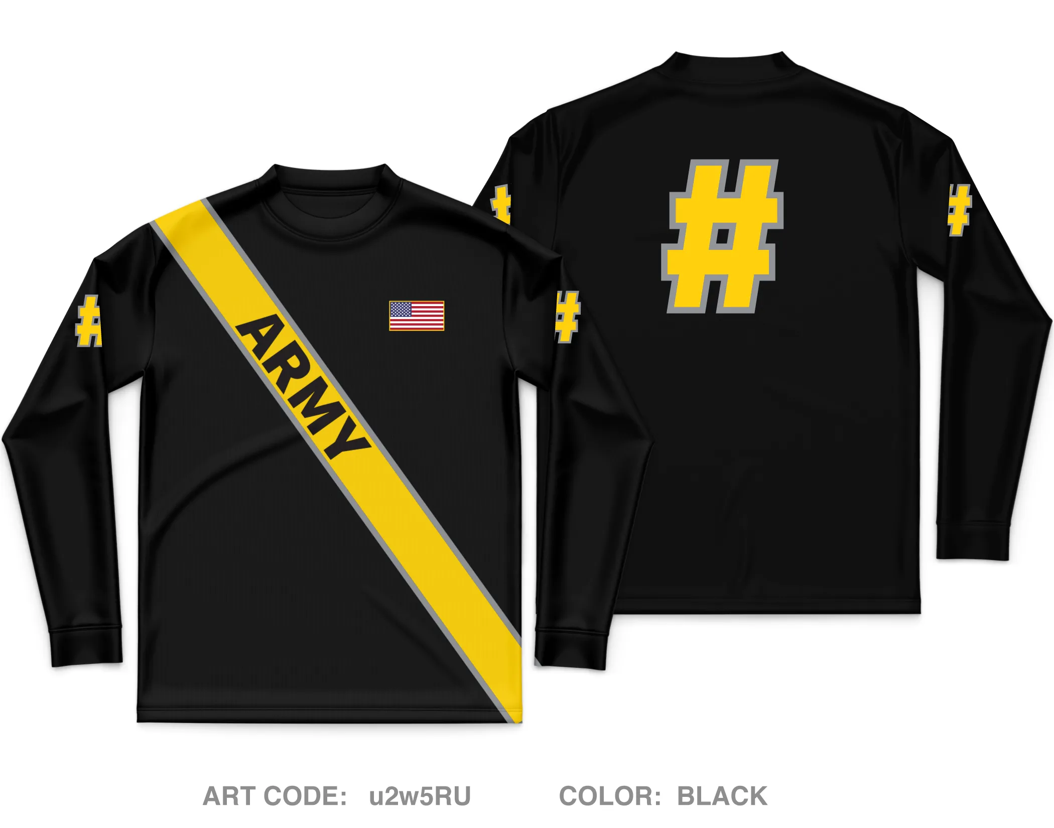 CUSTOM Army Polo Club Core Men's LS Performance Tee - u2w5RU